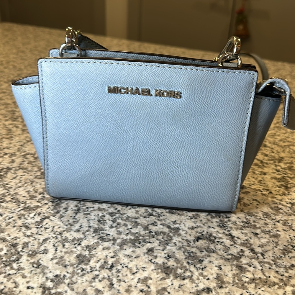 Michael Kors Light Blue Selma Crossbody bag
